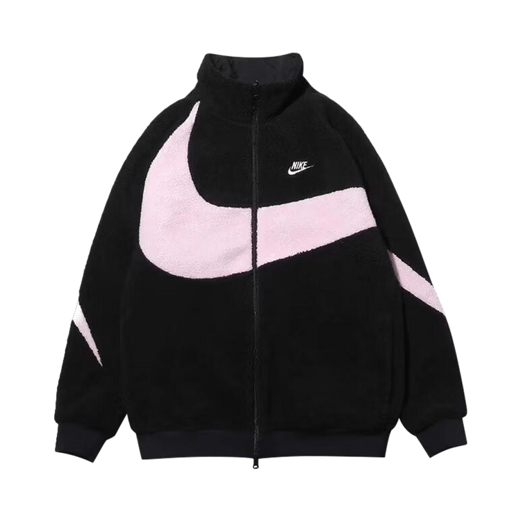 Nike Women's Big Swoosh Reversible Boa Jacket (Asia Sizing) 'Black Prism/Pink'