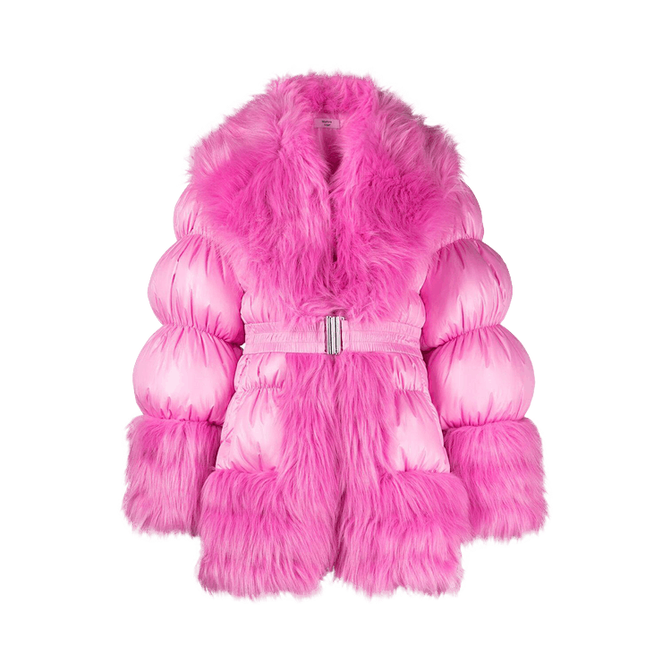 Martine Rose Belted Quilted Puffer Coat "Pink"