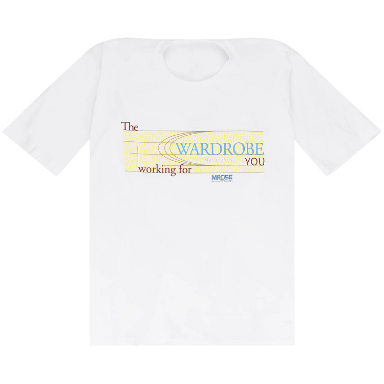 Martine Rose Logo Pulled Neck Tee "White"