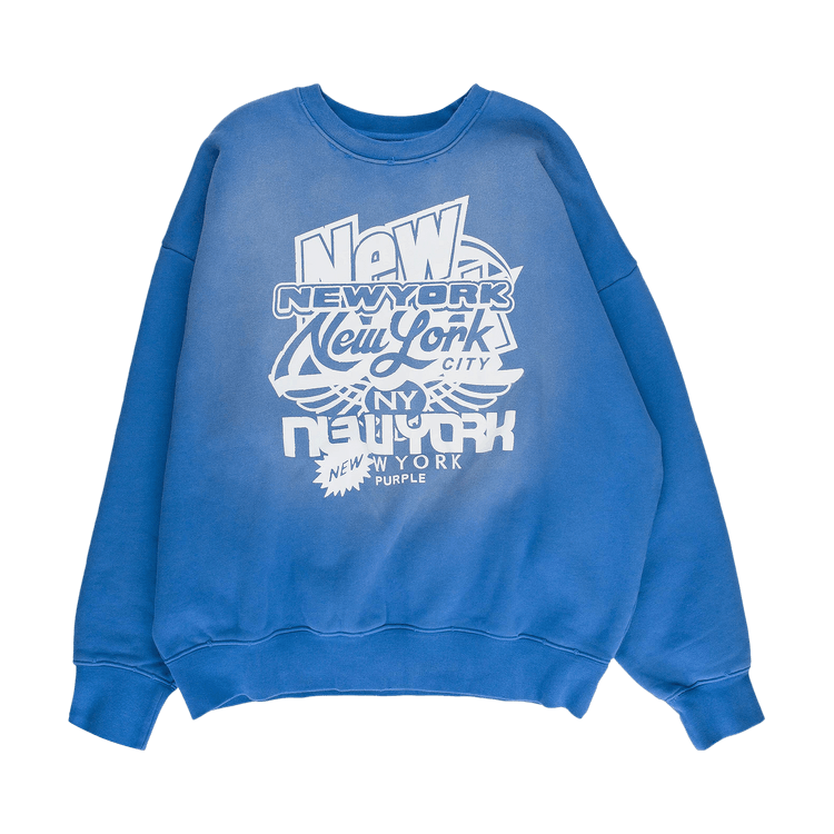 PURPLE BRAND HWT Fleece Crewneck "Blue"