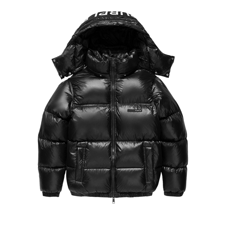 PURPLE BRAND Poly Snap Off Hood Puffer Jacket "Black"