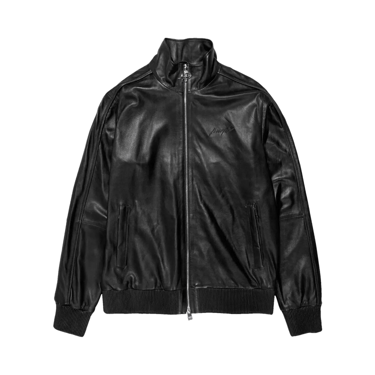 PURPLE BRAND Zipped Leather Jacket "Black"