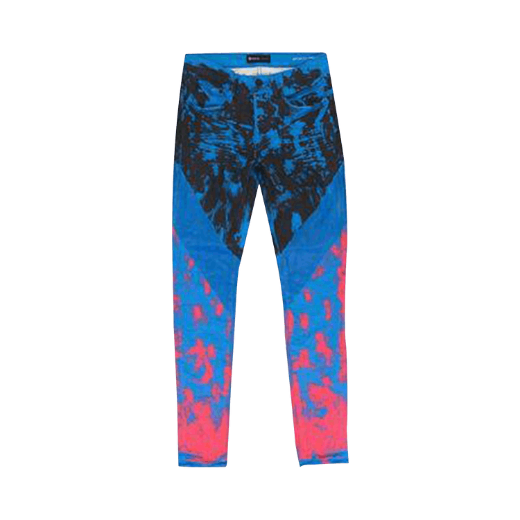 PURPLE BRAND Directoire Crackle Paint With Foil Skinny Jeans "Blue"