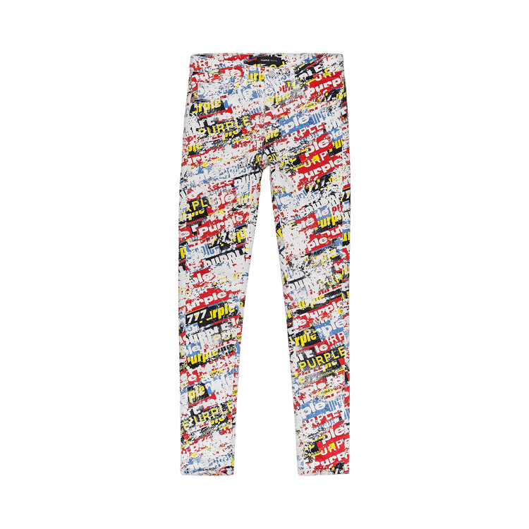 PURPLE BRAND Stickers Denim All Over Print Skinny Jeans "Multicolor-Color"