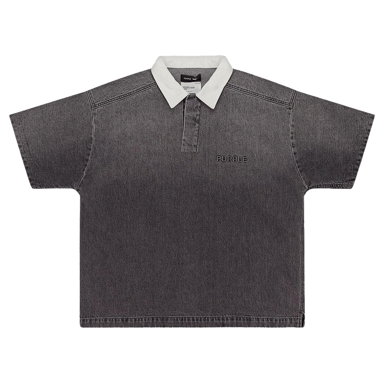 PURPLE BRAND Embossed Polo Shirt "Black"