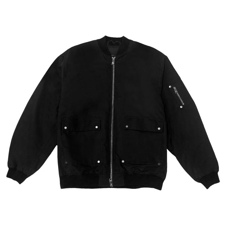 PURPLE BRAND Poly Oversized Bomber Jacket "Black"