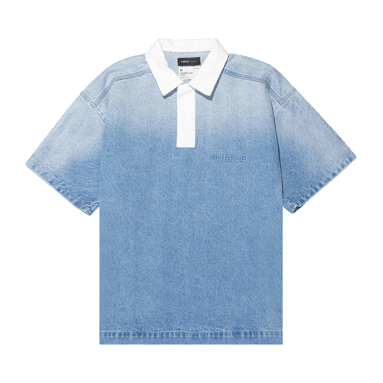PURPLE BRAND Embossed Polo Shirt "Indigo"
