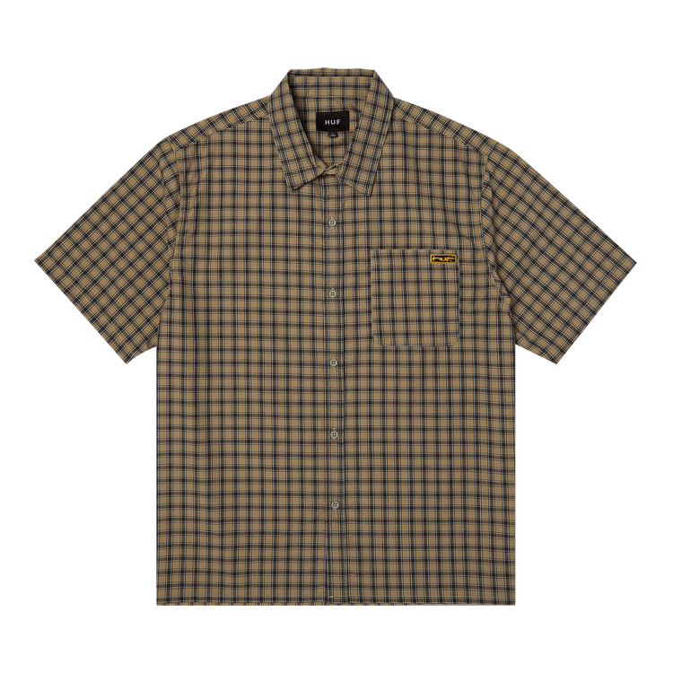 HUF Stretch Micro Plaid Short-Sleeve Shirt "Clay"