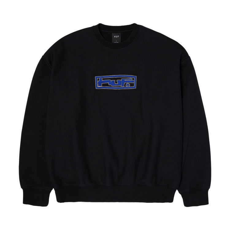 HUF Stretch Heavyweight Washed Crew "Black"