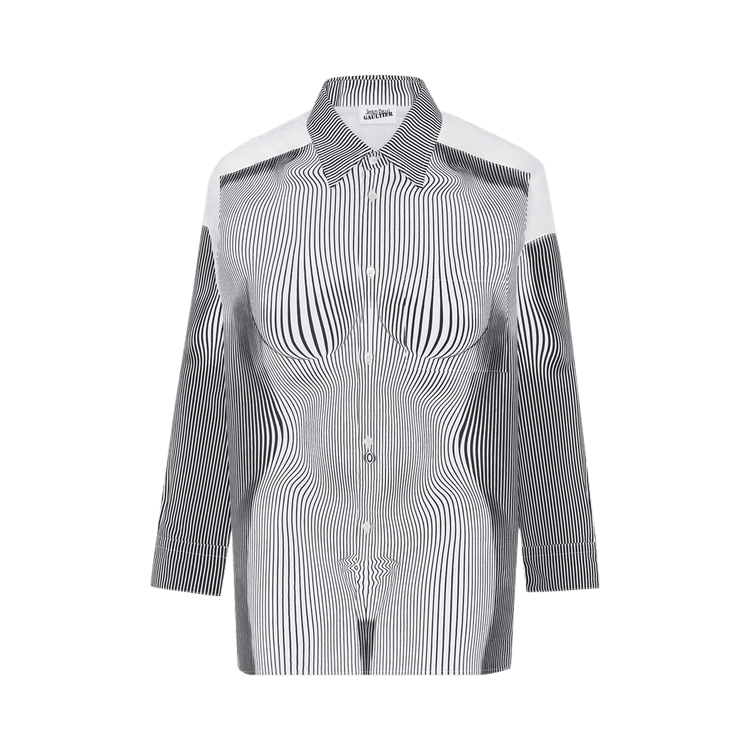 Jean Paul Gaultier Petit Grand Pinstripe Body Morphing Shirt "Black/White"