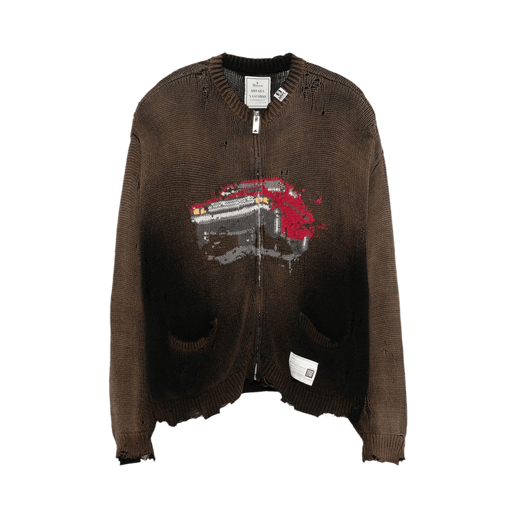 Maison Mihara Yasuhiro Car Jacquard Knit Cardigan "Black"