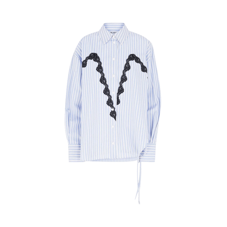 The Attico Striped Shirt "White/Navy Blue"