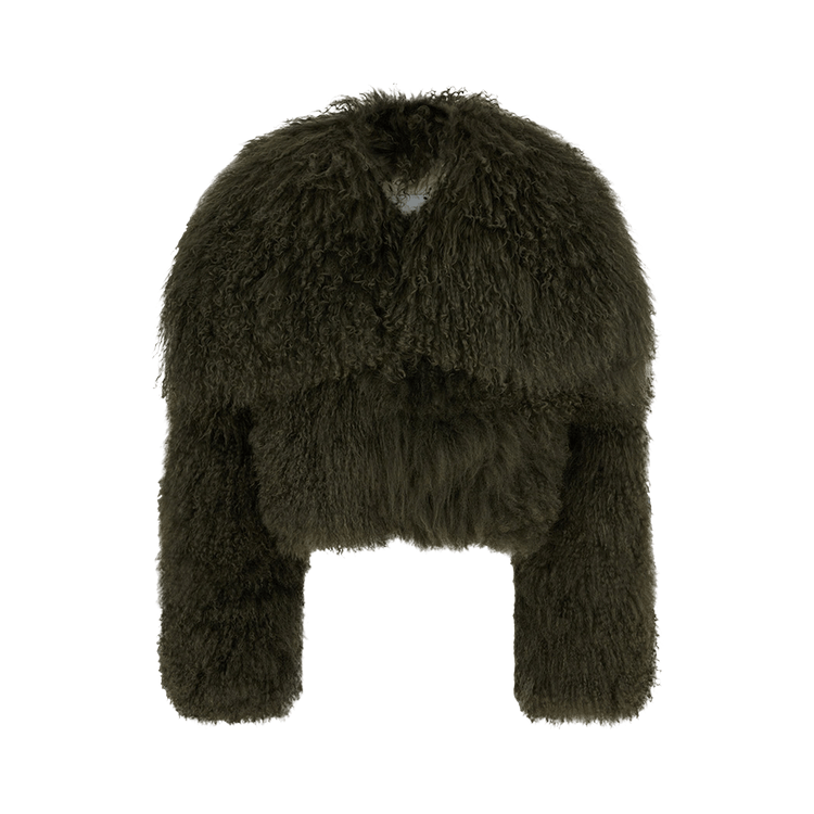 The Attico Mongolian Fur Jacket "Green"