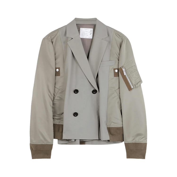 Sacai Suiting x Nylon Twill Jacket "Taupe"