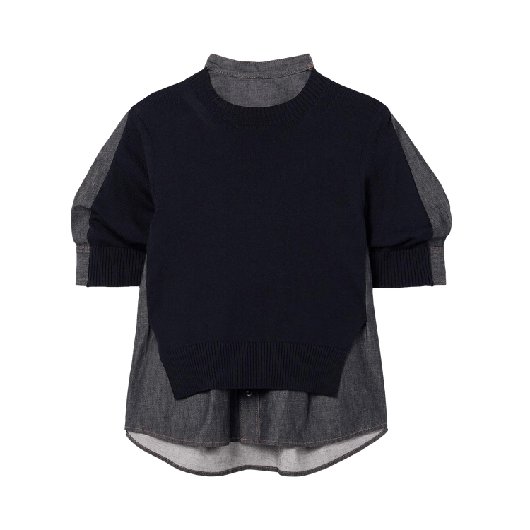 Sacai Denim Mix Knit Pullover "Indigo"