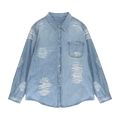 424 Distressed Denim Shirt "Blue"