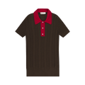Wales Bonner Textured Knit Polo "Brown/Red"