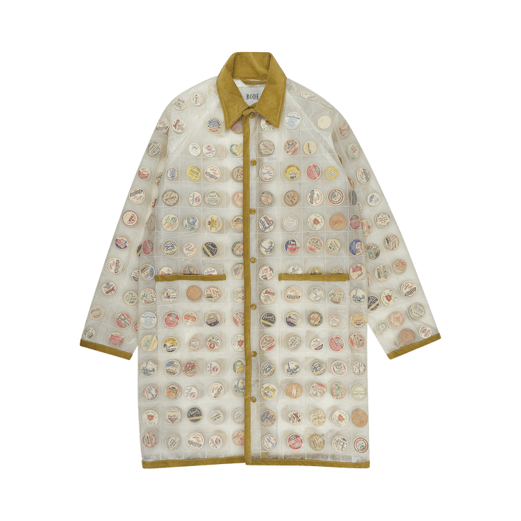 Bode Milk Cap Rain Jacket "Tan/Clear"