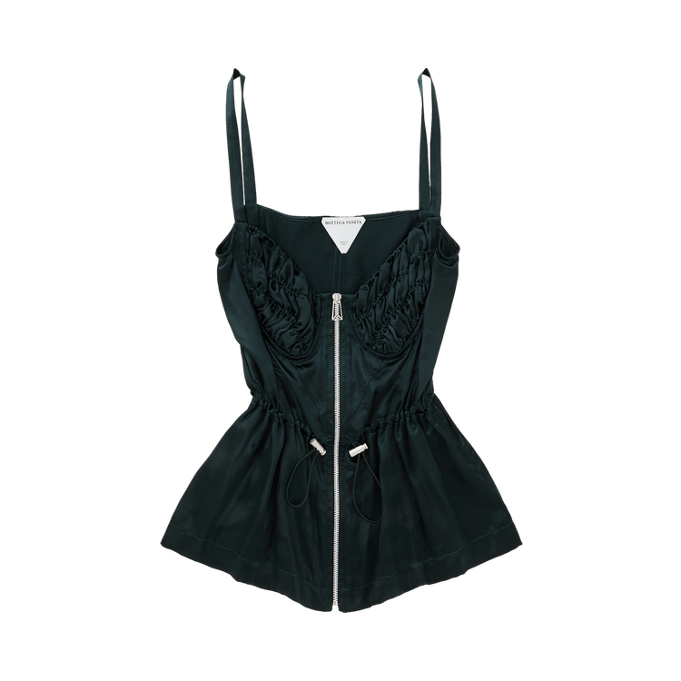 Bottega Veneta Sleeveless Cupro Bustier Top "Green"