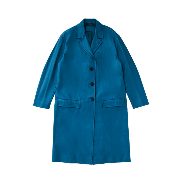 Prada Oversized Textured Leather Coat "Laguna"
