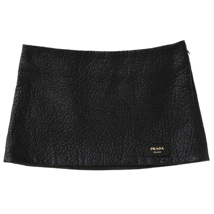Prada Nappa Leather Miniskirt "Black"