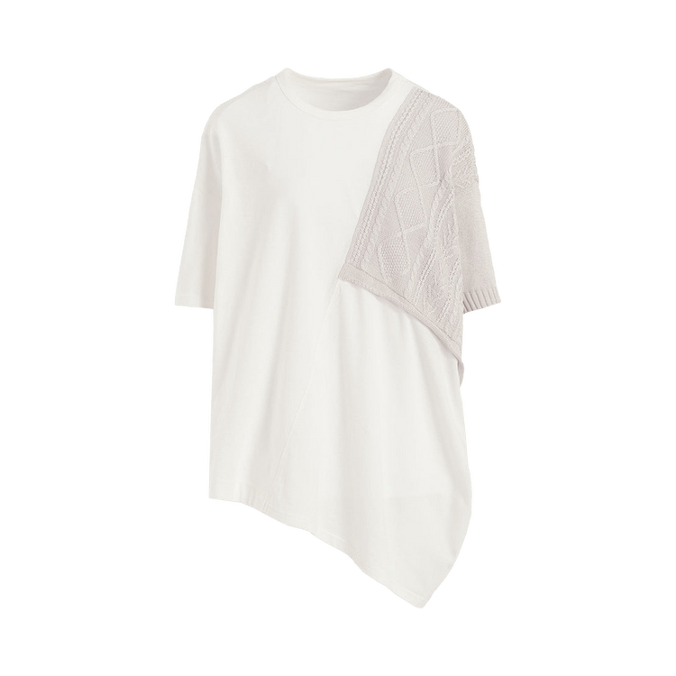 Y's Switching Short-Sleeve Top 'Light Grey'