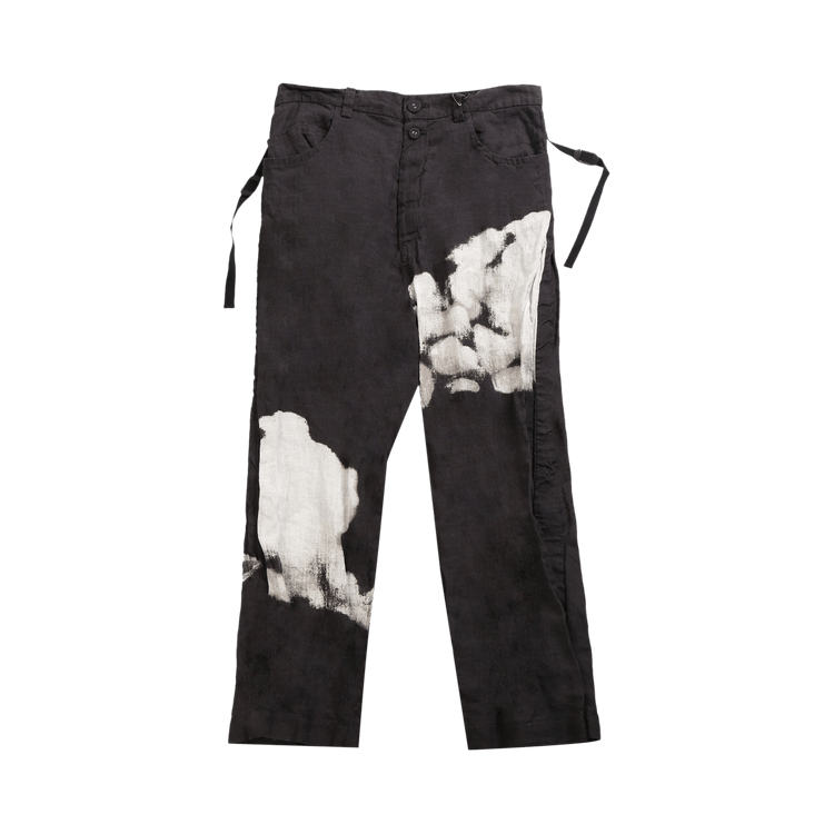 Undercover Printed Linen Trousers "Black Base"