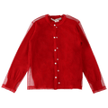 Comme des Garçons Tulle Layered Button Up Blouse "Red"