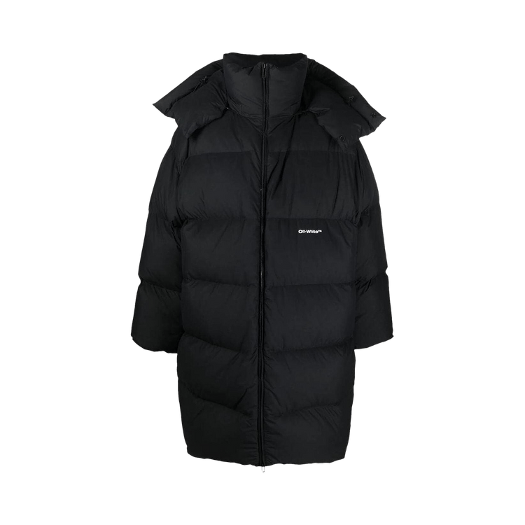 Off-White Bounce Hooded Down Long Puffer "Black"