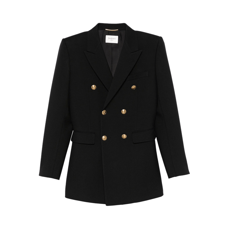Saint Laurent Wool Gabardine Blazer "Black"