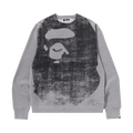 BAPE Ape Head Over Print Crewneck Sweat "Grey"