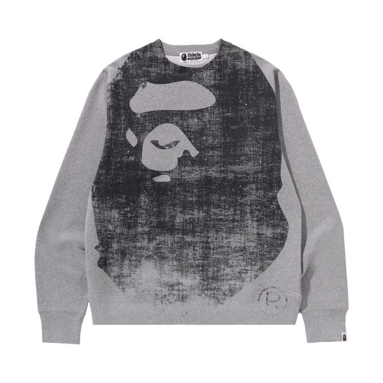 BAPE Ape Head Over Print Crewneck Sweat "Grey"