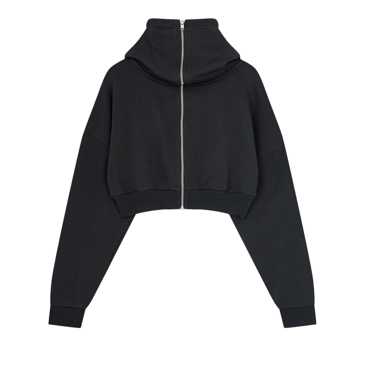Entire Studios Cropped Full Zip Hoodie "Soot"