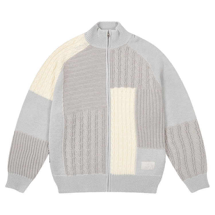 Palace Patchwork Zip Knit "White"
