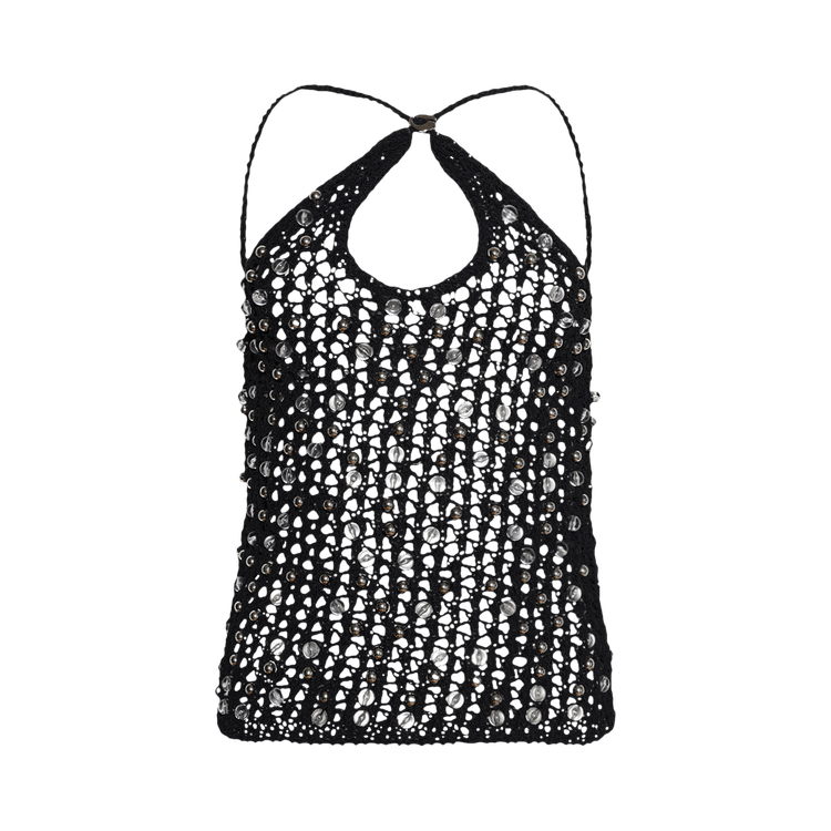 Coperni Beaded Knitted Top "Black"