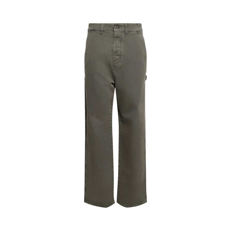 Miu Miu Garment-Dyed Gabardine Pants "Olive Green"