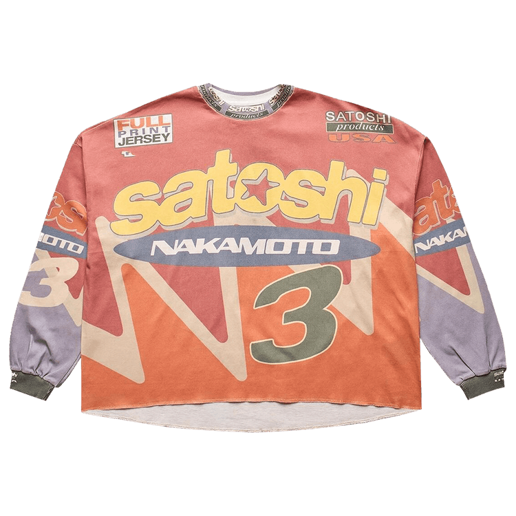 Satoshi Nakamoto Speedway Long-Sleeve T-Shirt "Multicolor"