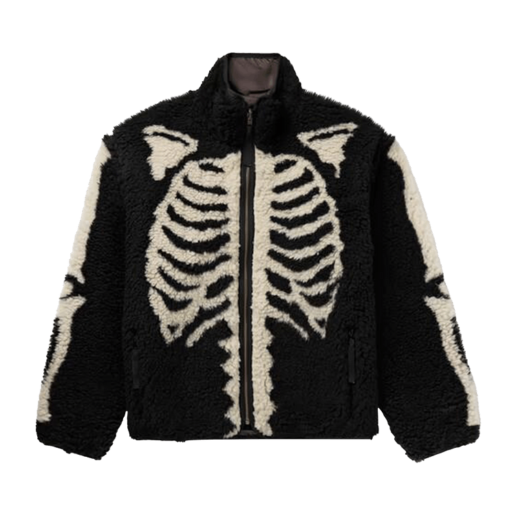 Kapital Bone Boa Reversible Printed Fleece and Nylon Jacket "Black"
