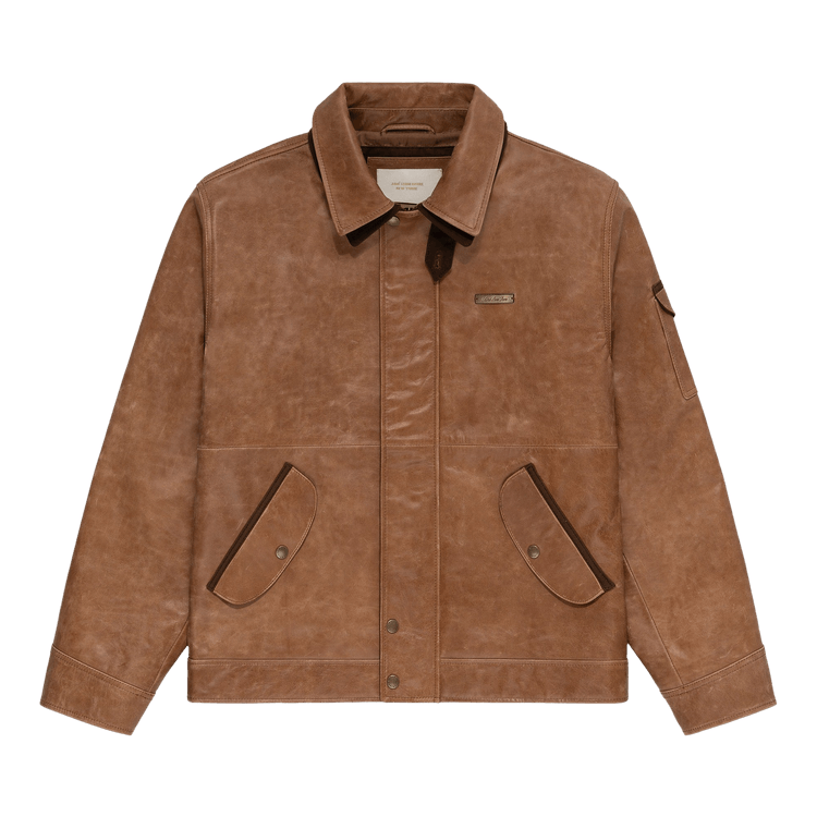 Aimé Leon Dore Leather Aviator Jacket "Brown"