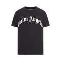 Palm Angels Curved Logo Tee "Black/Off White"
