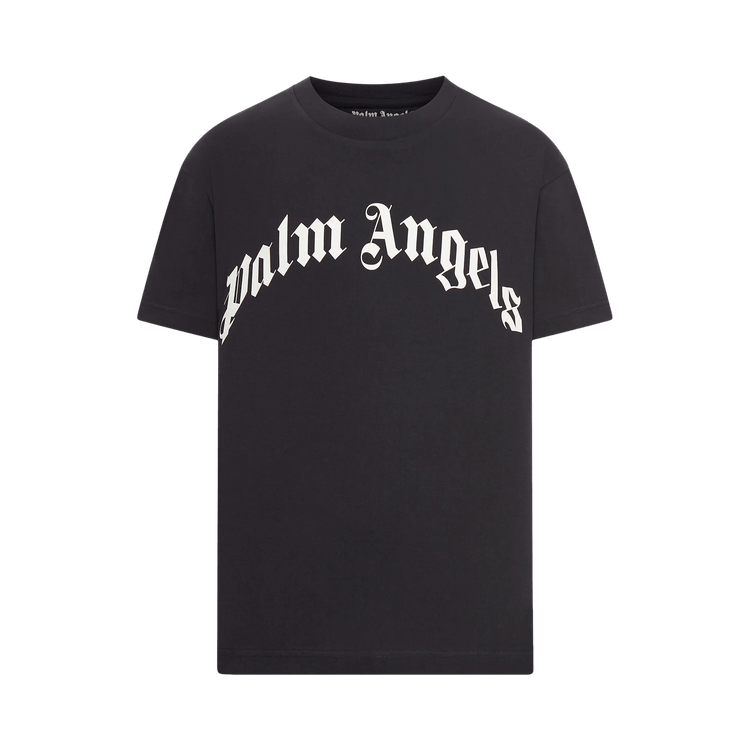 Palm Angels Curved Logo Tee "Black/Off White"