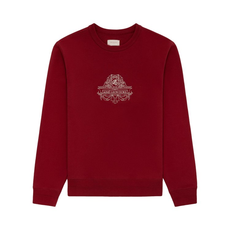 Aimé Leon Dore Emblem Logo Crewneck Sweatshirt "Merlot"