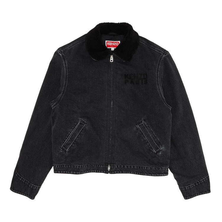 Kenzo Happy Tiger Utility Fleece Jacket "Stone Bleached Black Denim"