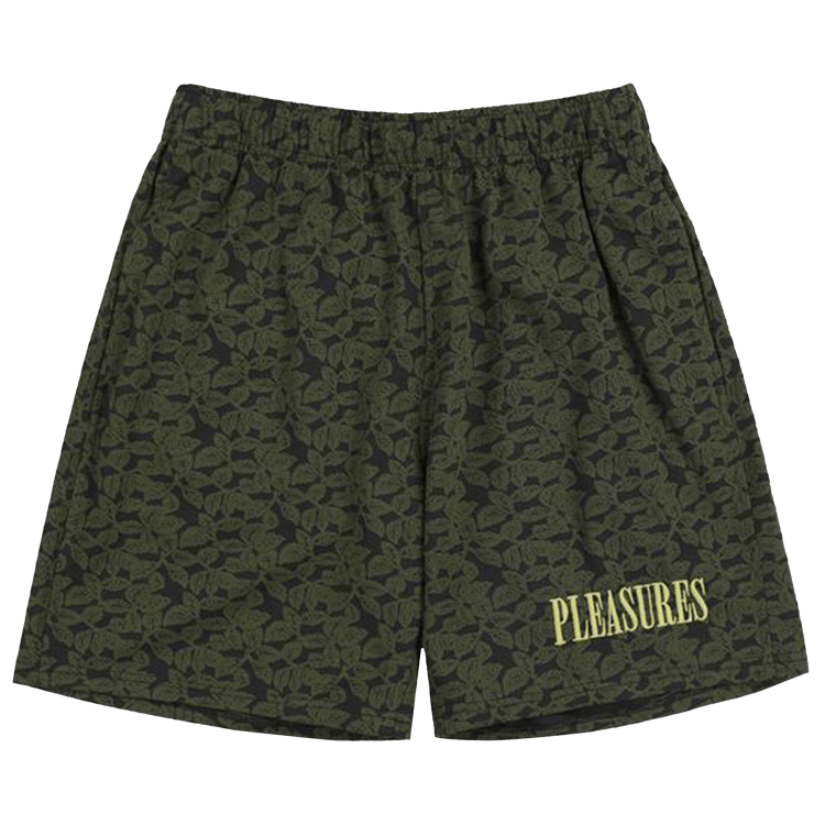 Pleasures Leaf Jacquard Shorts "Dark Olive"