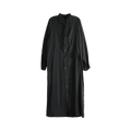 Y's Cupro Dungaree Twill Crochet Combination Shirt Dress 'Black'