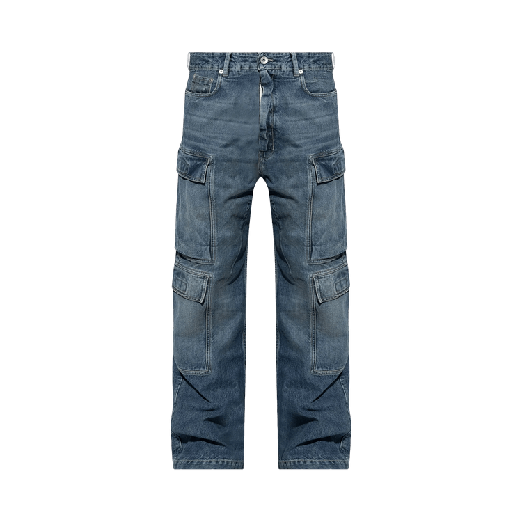 Rick Owens DRKSHDW Double Cargo Jeans "Washed Indigo"