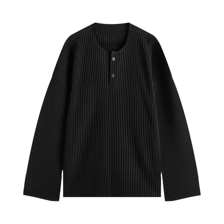 Homme Plissé Issey Miyake MC February Casual Long-Sleeve Shirt "Black"