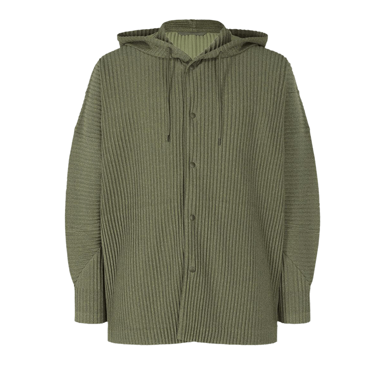 Homme Plissé Issey Miyake Heather Pleats Knitted Jacket "Khaki"