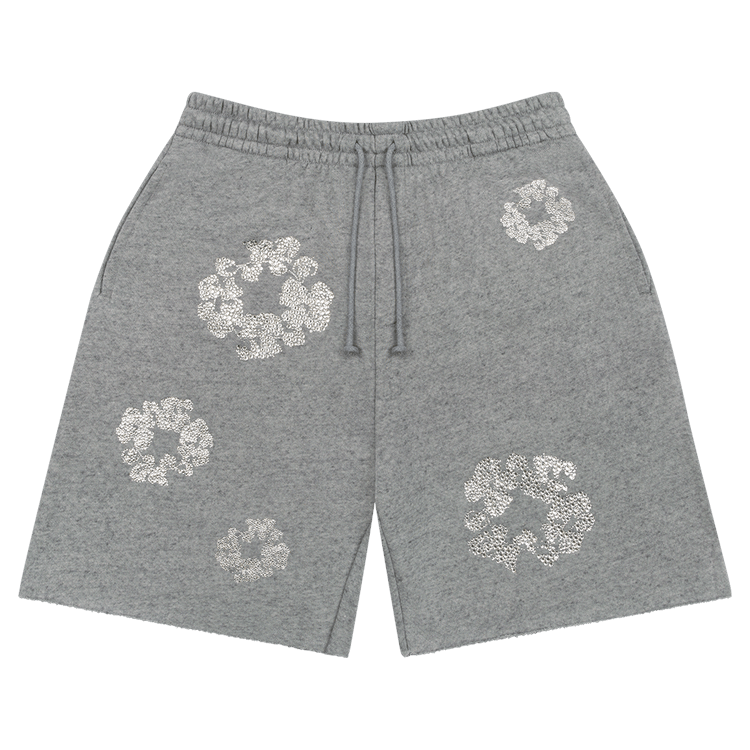 Denim Tears Cashmere Swarovski Cotton Wreath Shorts "Grey"