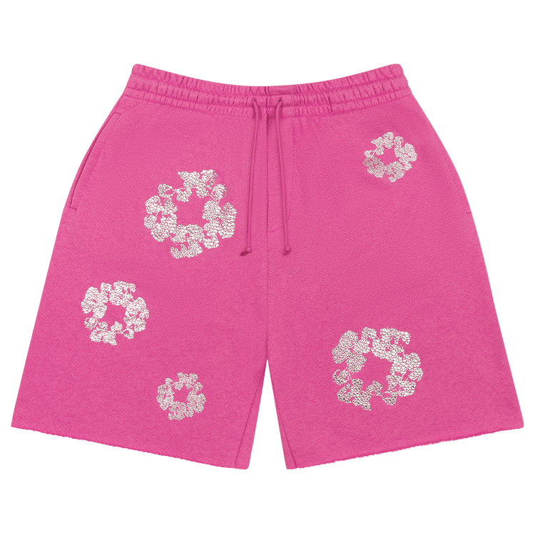 Denim Tears Cashmere Swarovski Cotton Wreath Shorts "Pink"